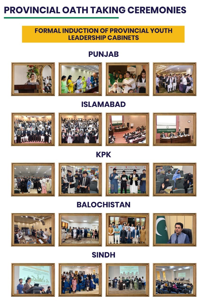 Provincial youth leadership cabinets taking their oaths across Pakistan