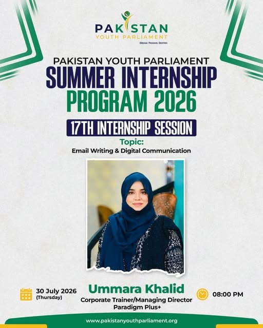 PYP Summer Internship 2026 – Guest Speaker Ummara Khalid